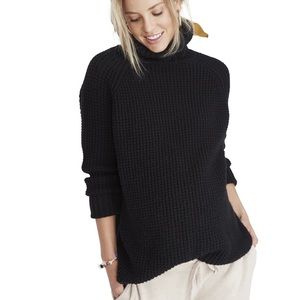 HATCH Waffle Turtleneck black, wool/cashmere, O/S